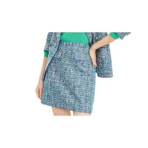 LOFT Blue Tweed A-Line Mini Skirt